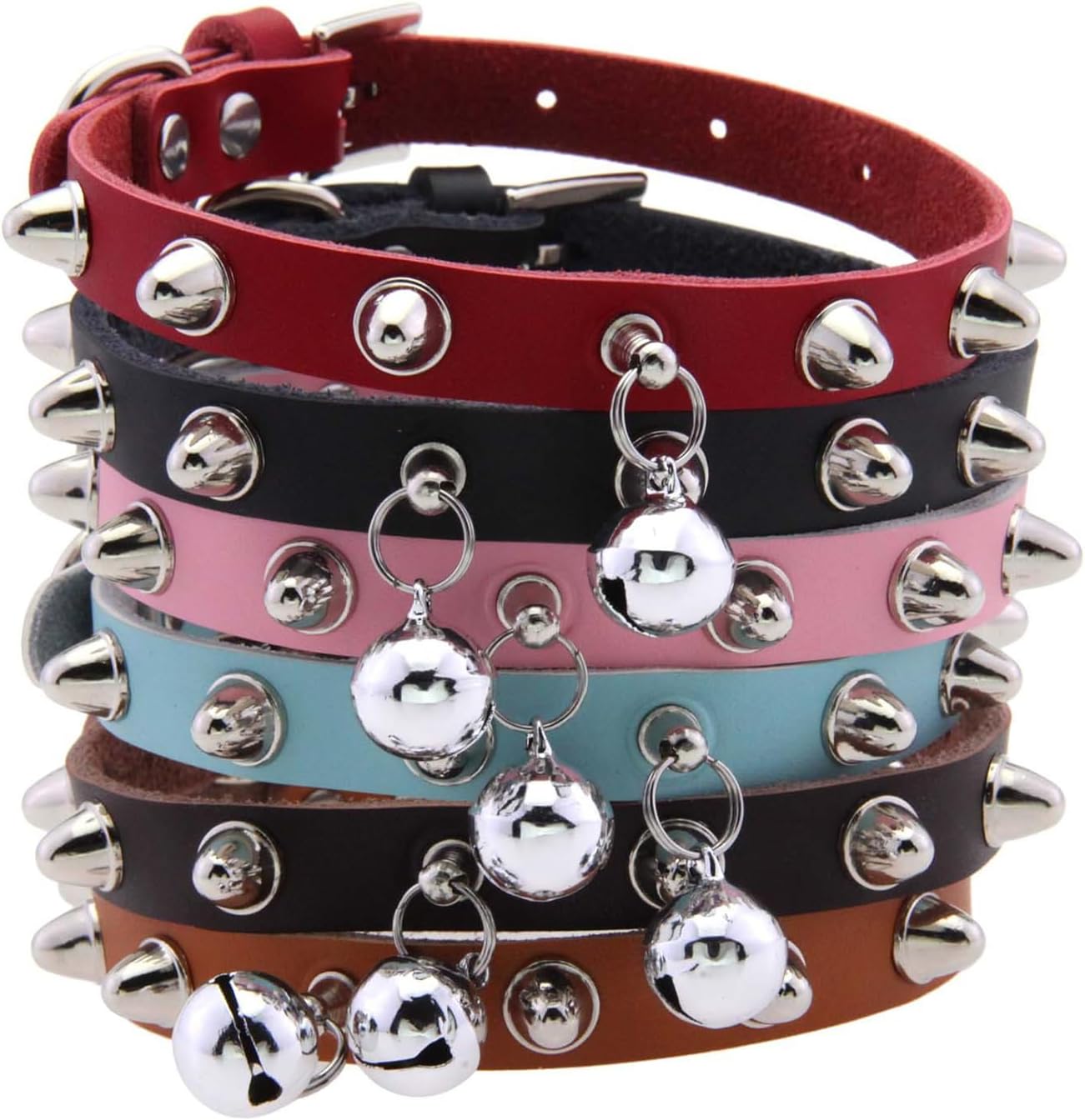 Detalle 2 de Small Dog Collar with Bell, Faux Leather