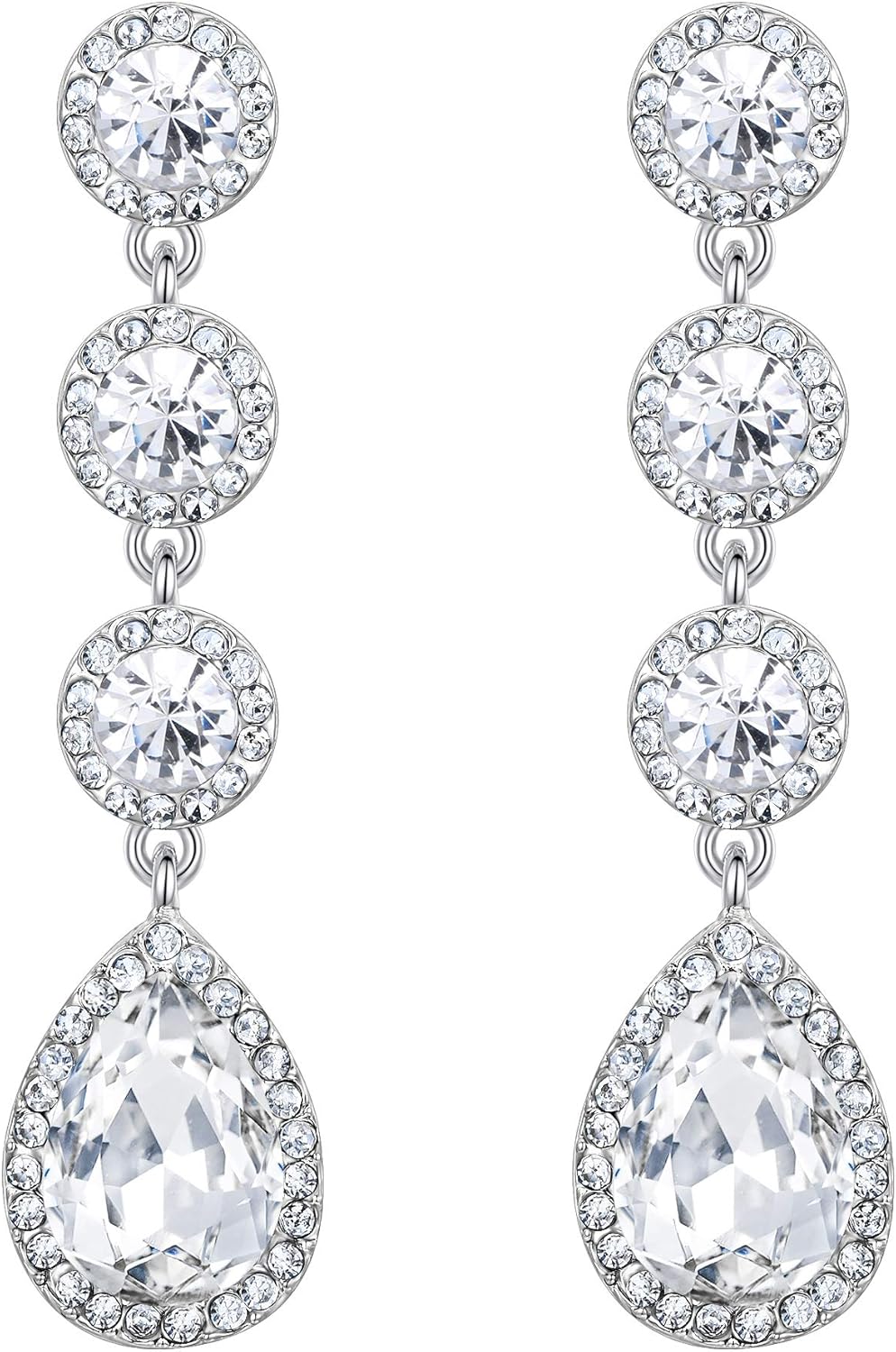 Thumbnail 5 de Boucles d’oreilles pendantes Clearine Femme Mariage avec cristal rond et goutte