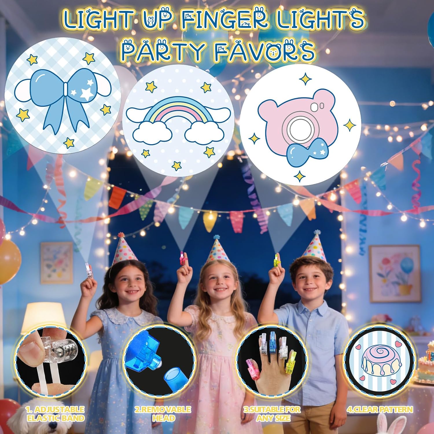 Detalle de Sauyoza LED Finger Lights, 36-Pack