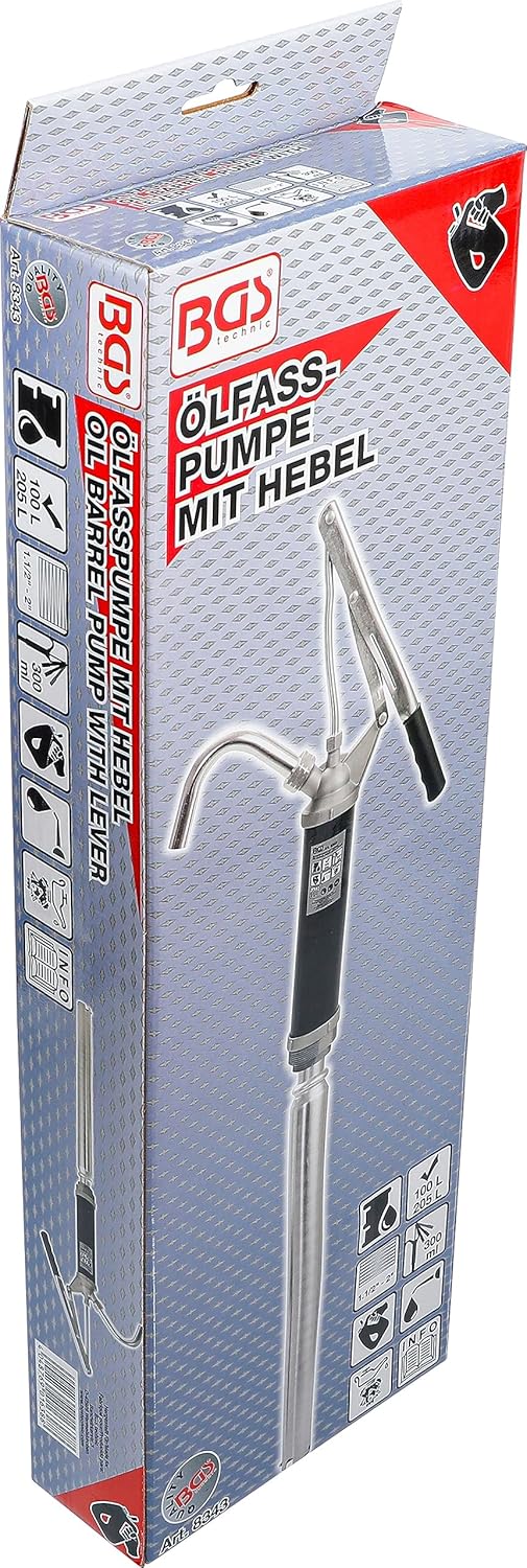 Thumbnail 3 de BGS Oil Barrel Pump with Lever — 300 ml per Stroke, Up to 200 L, Silver
