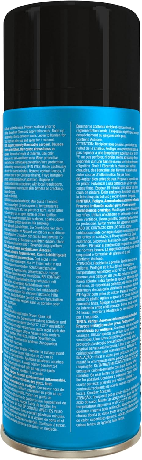 Detalle de Hycote Sprühlack Schwarz glänzend (400 ml) – schnell trocknender Autolack-Spray für Metall, Kunststoff, Holz & Keramik