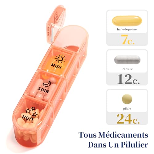 Thumbnail 4 de Doruimi Pilulier Semainier 7 Jours Matin Midi Soir - 28 Compartiments, Noir