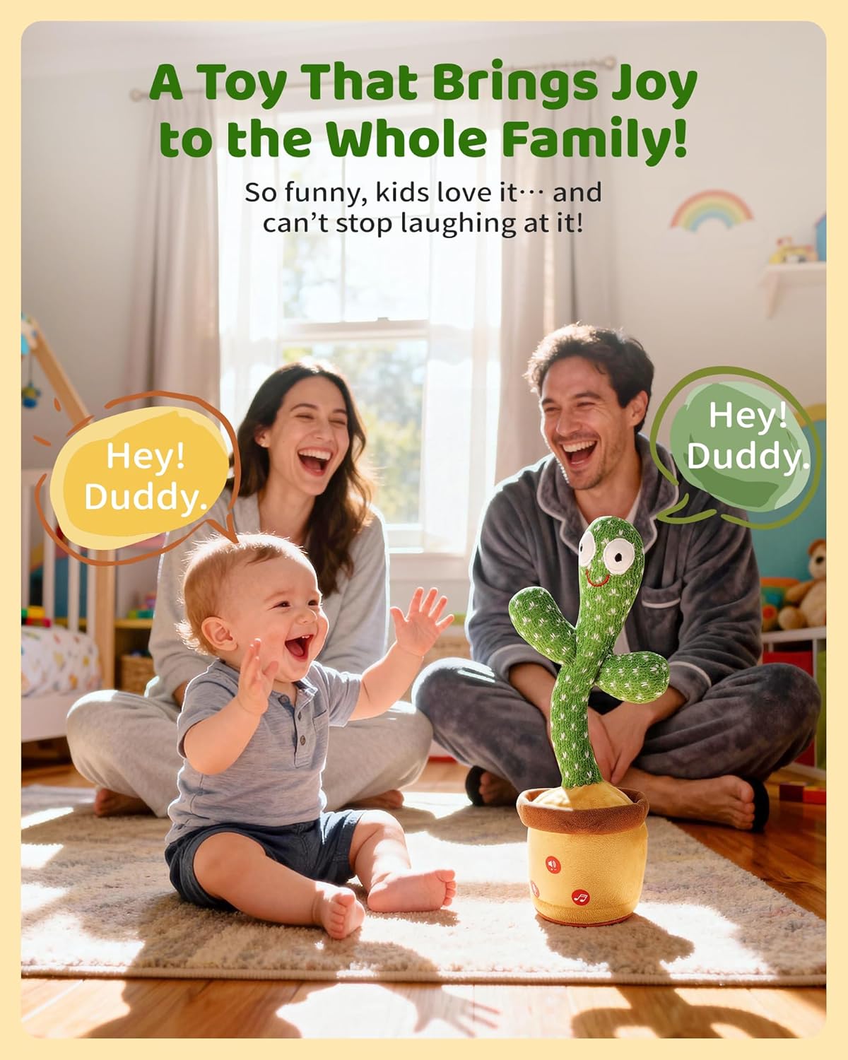 Detalle de Dancing Talking Cactus Baby Toy: 120 English Songs, Voice Recording, and Interactive Dance for Toddlers