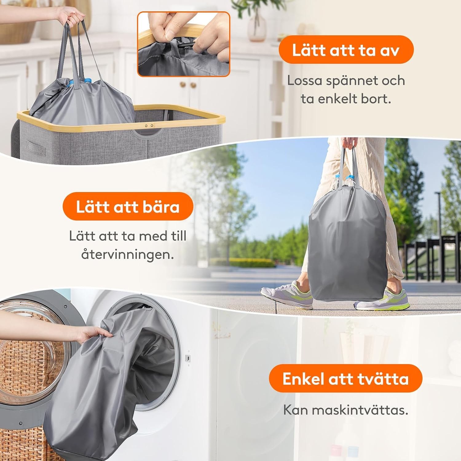 Detalle 1 de Lifewit flaskinsamlare 150 l med lock, två fack och hopfällbar design