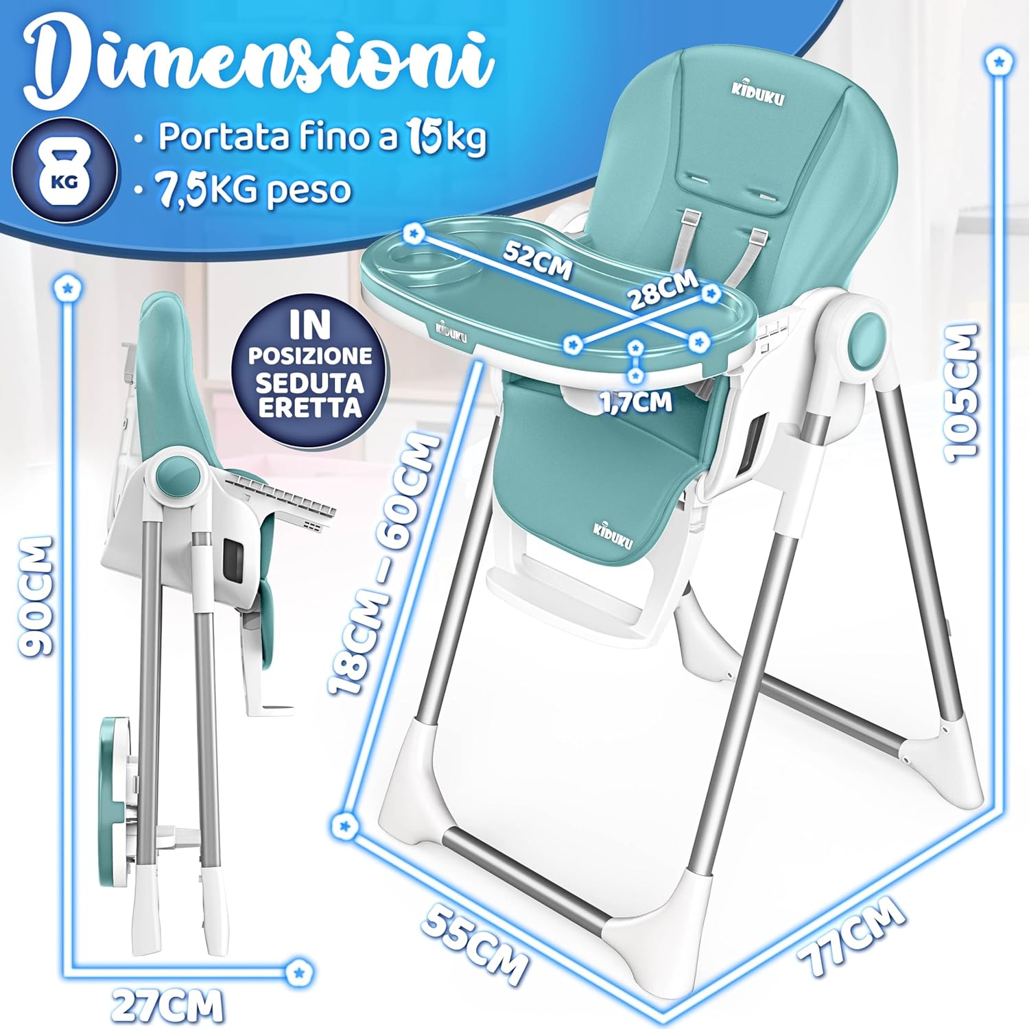 Thumbnail 2 de KIDUKU Seggiolone 3 in 1 Neonato