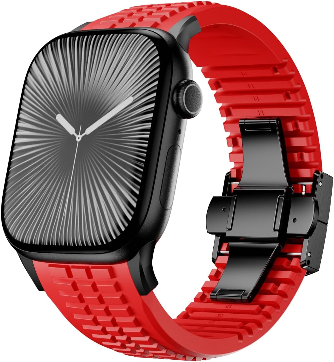 Detalle de VKEOO Modern Silicone Watch Band for iWatch Ultra 2 / Ultra / Series 10–7 (44–49mm)