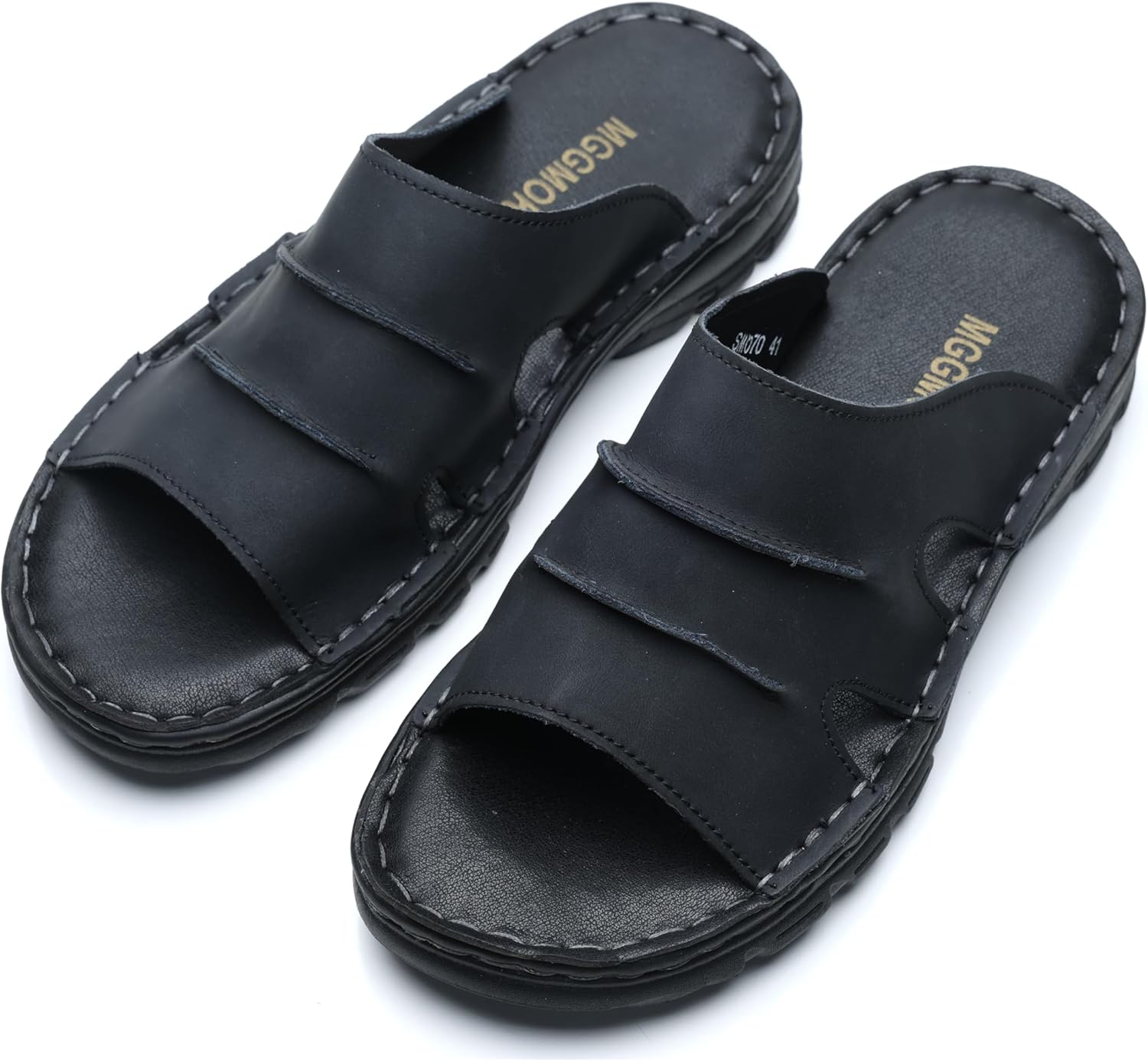 Thumbnail 6 de MGGMOKAY Herren Naturleder Pantoletten – Bequeme Sommer-Sandalen für Innen & Außen