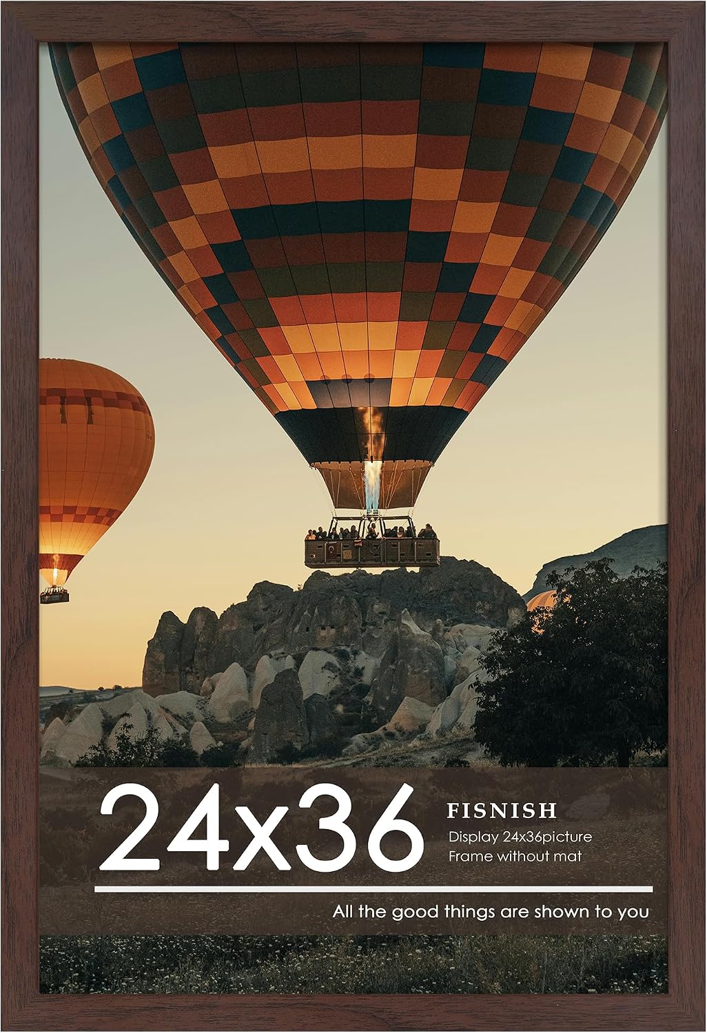 Detalle de Fisnish 24x36 Walnut Woodgrain Poster Frame