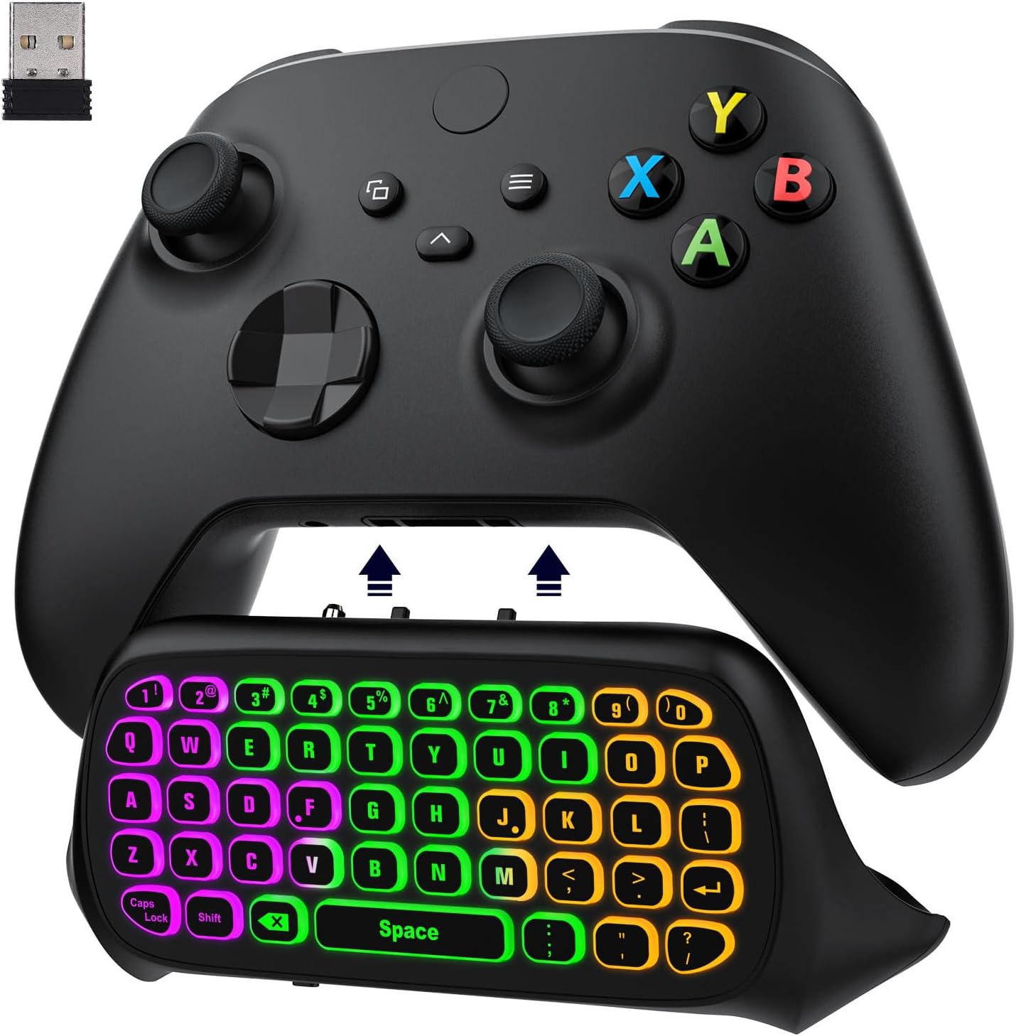 Detalle de MoKo RGB Backlit Keyboard for Xbox Wireless Chatpad with 2.4G Receiver