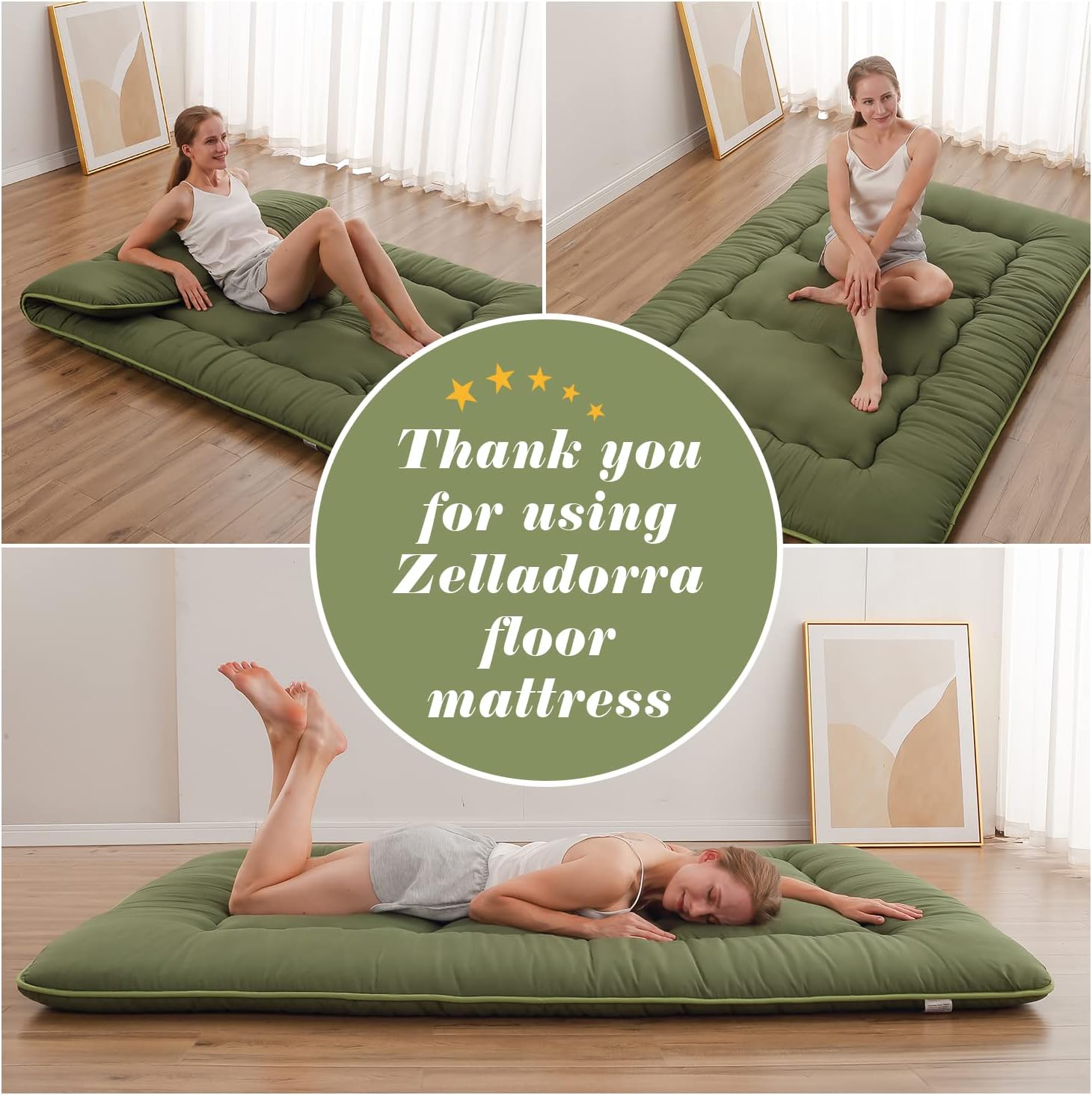 Thumbnail 6 de Zelladorra Japanese Floor Mattress (Twin) with Portable Storage Bag and Washable Cover