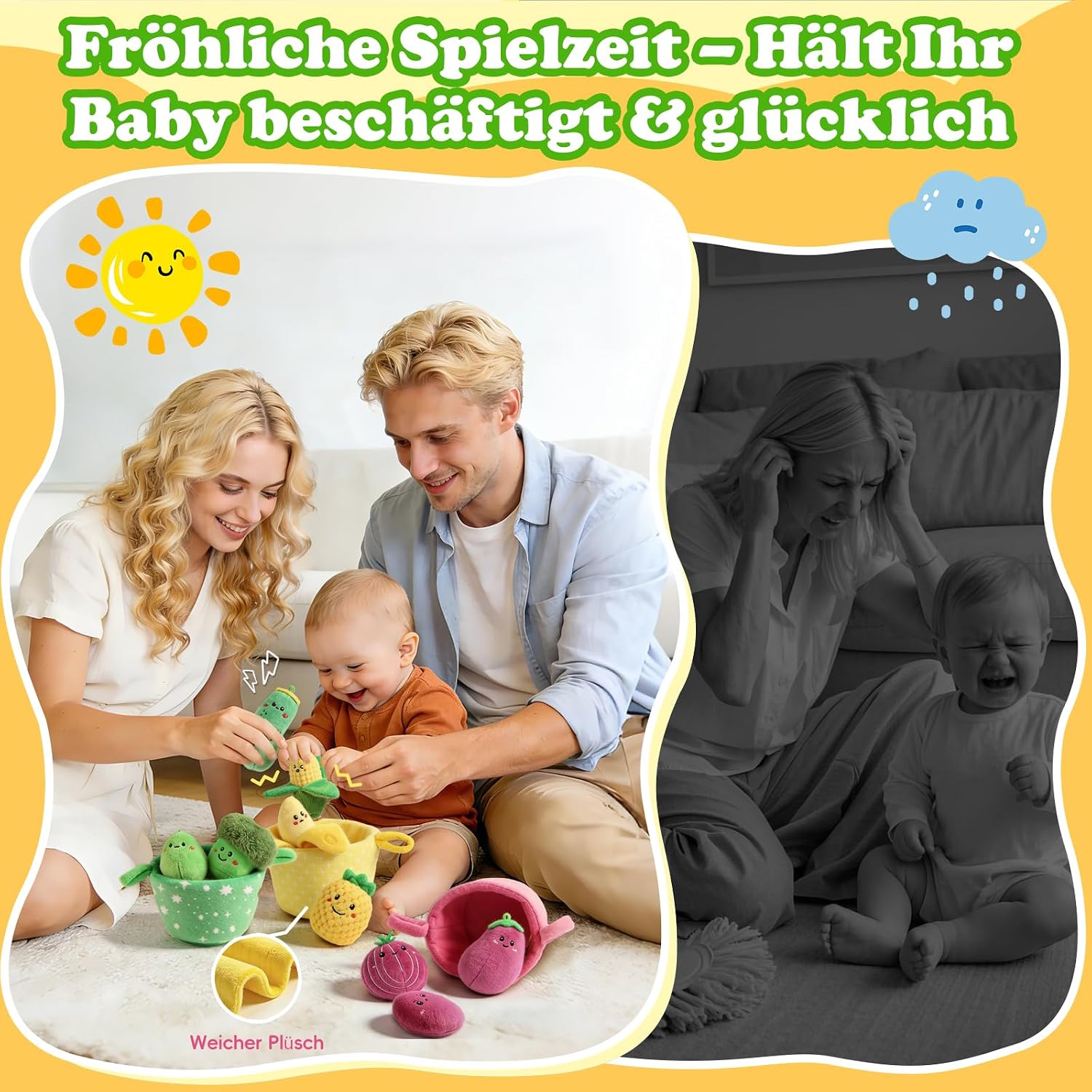 Detalle 2 de SAIMAND Baby Spielzeug Gemüse Obst Set