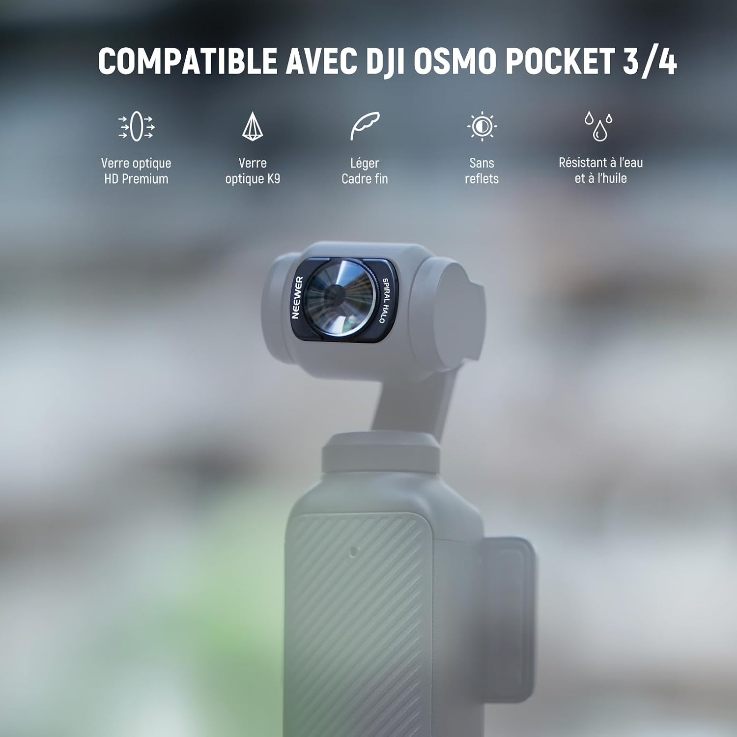 Detalle 2 de NEEWER FL-C35 : filtre à prisme à halo spiralé magnétique pour DJI Osmo Pocket 4/3