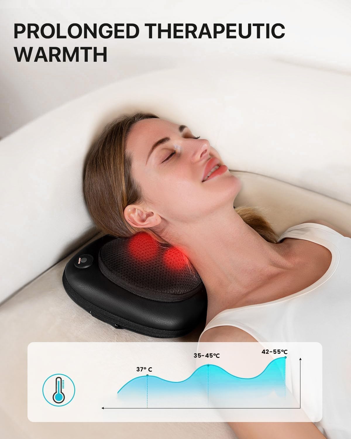 Thumbnail 2 de ALLJOY Masseur de Cou Cervical Shiatsu – Coussin chauffant 4 nœuds, 3 vitesses pour nuque et épaules