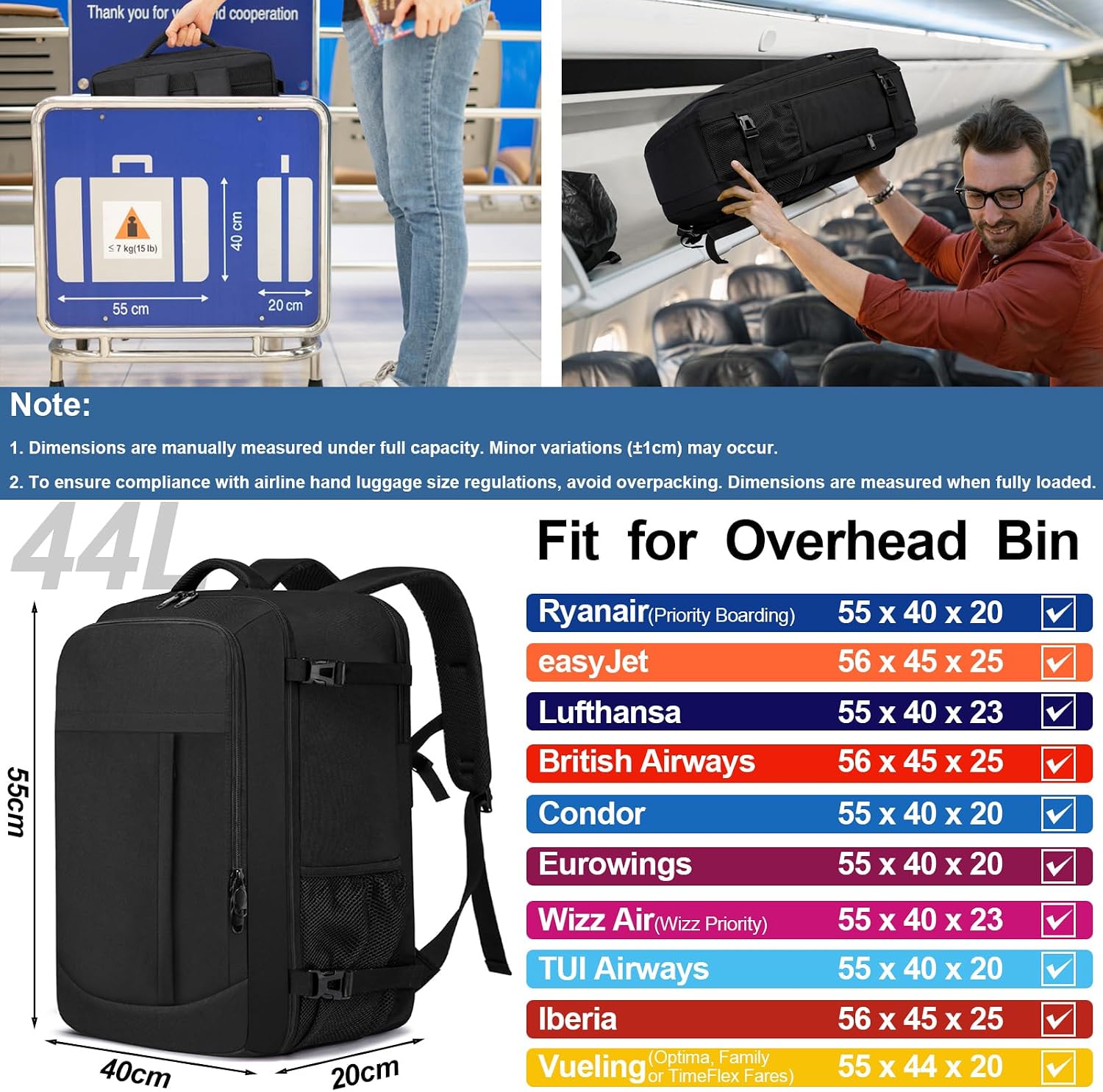 Thumbnail 1 de LIGSAN Ryanair Cabin Bag 55x40x20 Backpack