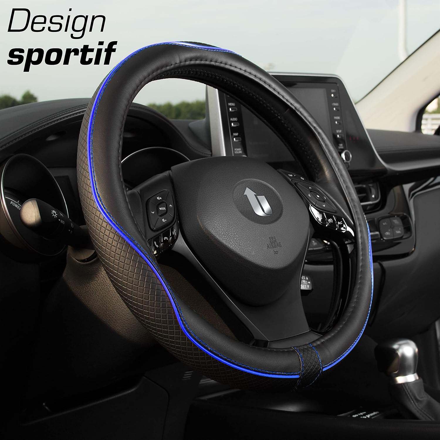 Detalle 2 de Couvre volant voiture 37-38 cm simili cuir