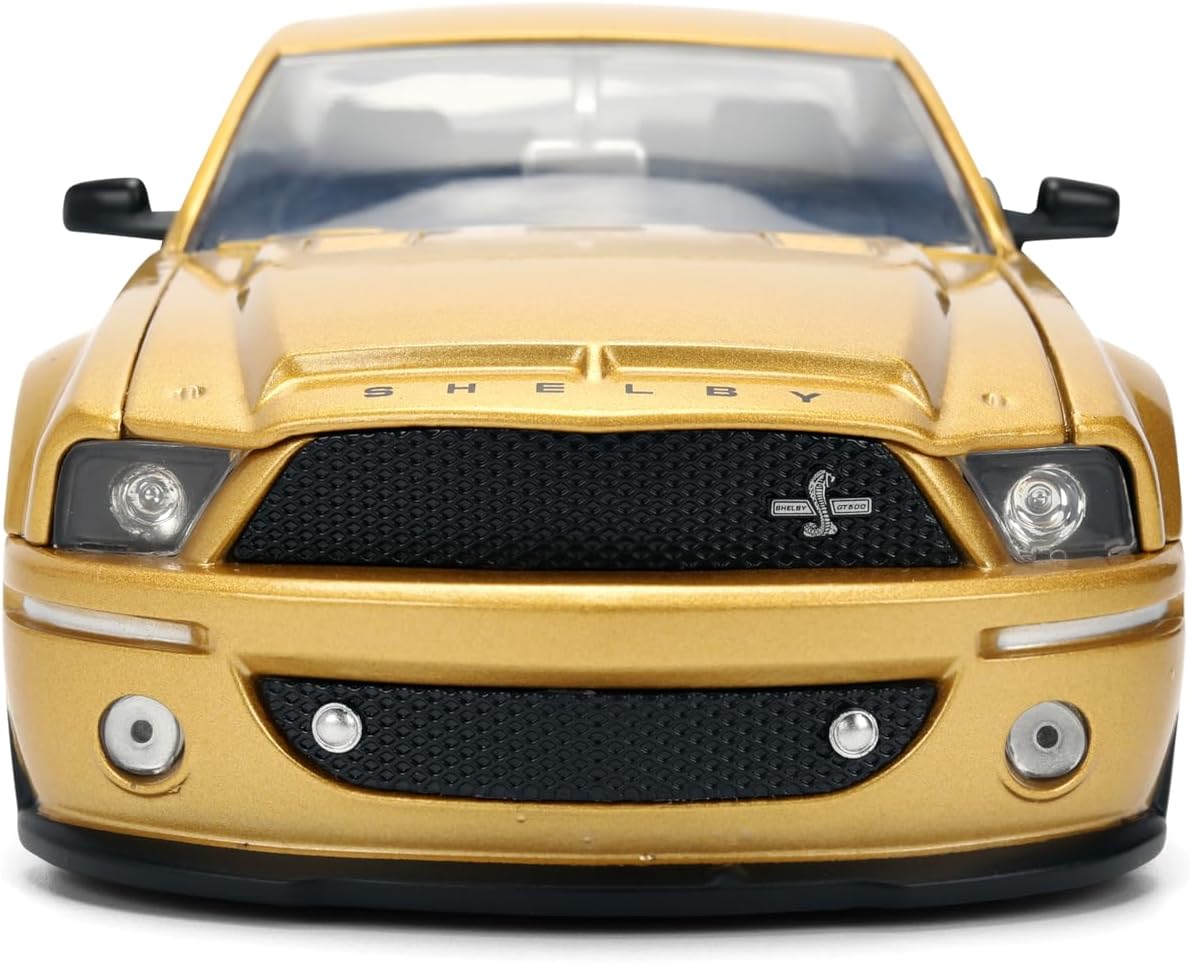 Detalle de Jada Toys ビッグタイム マッスル 1:24 2008 フォード シェルビー GT-500KR ダイキャストカー ゴールド&ブラック