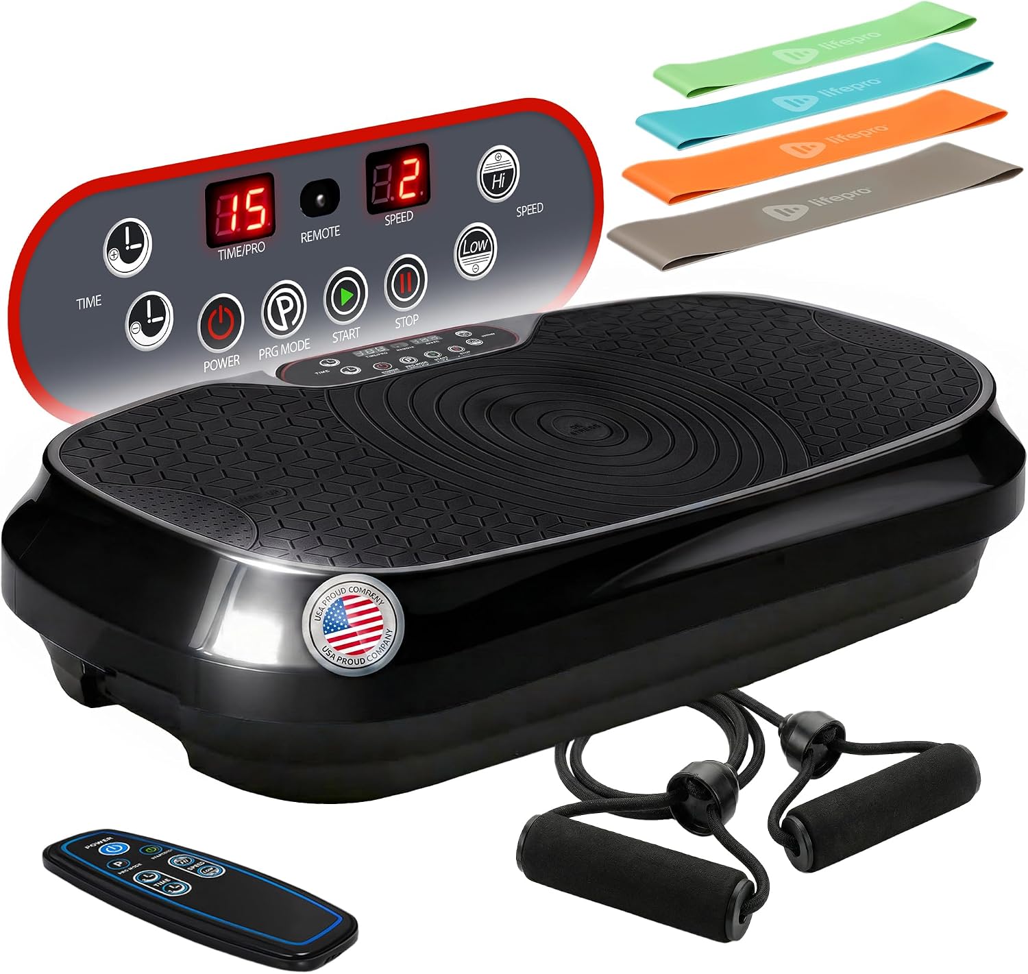 Detalle de Lifepro LP-WVRM-BLK Waver Mini Vibration Plate, 200W, 99 Speeds, Remote