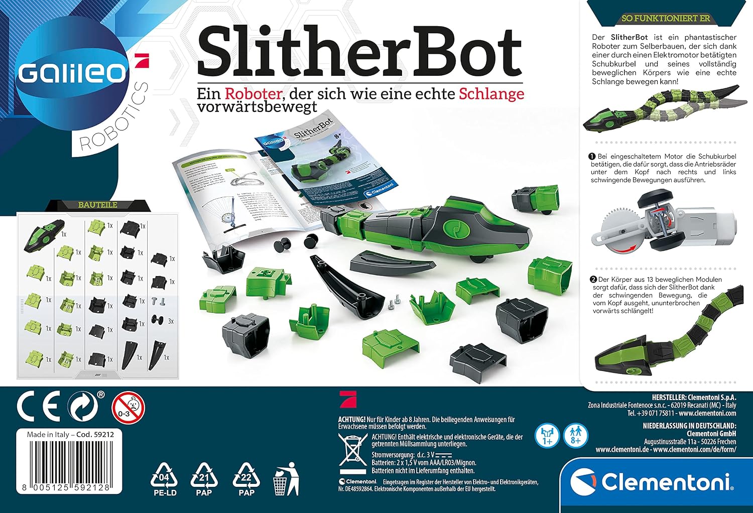Detalle de Clementoni SlitherBot Robotik-Set für Kinder ab 8