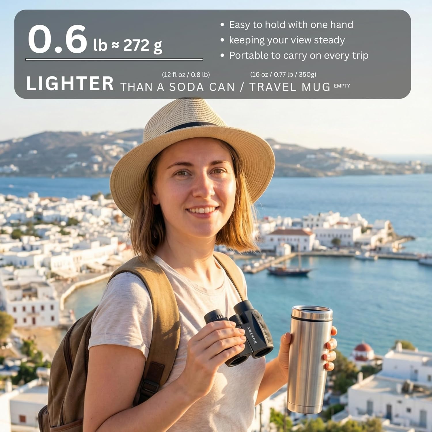 Thumbnail 4 de Hontry 10x25 Compact Binoculars for Adults and Kids (10x magnification, Bak-4 prisms)