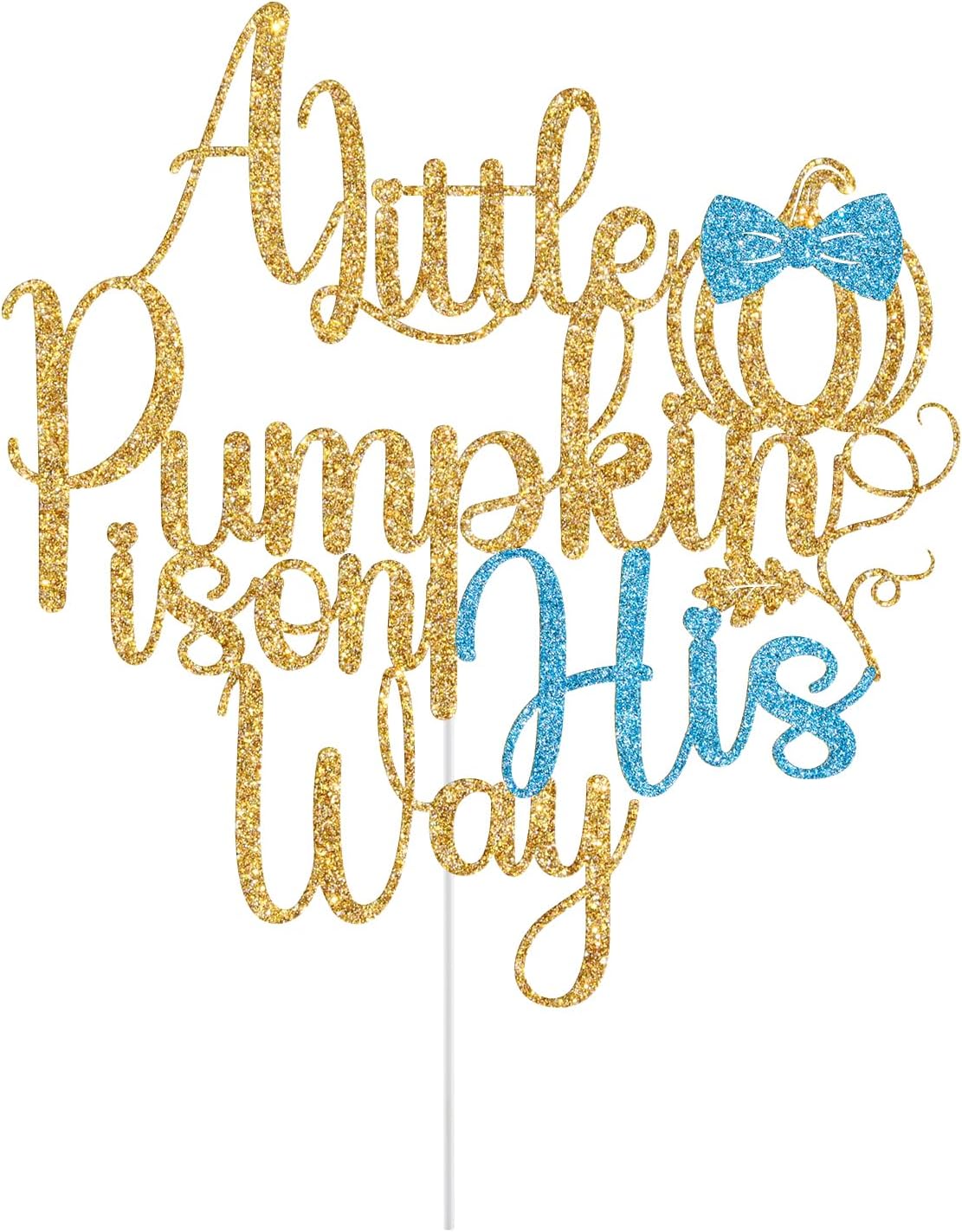 Thumbnail 1 de Cake Topper, Gold and Blue Glitter