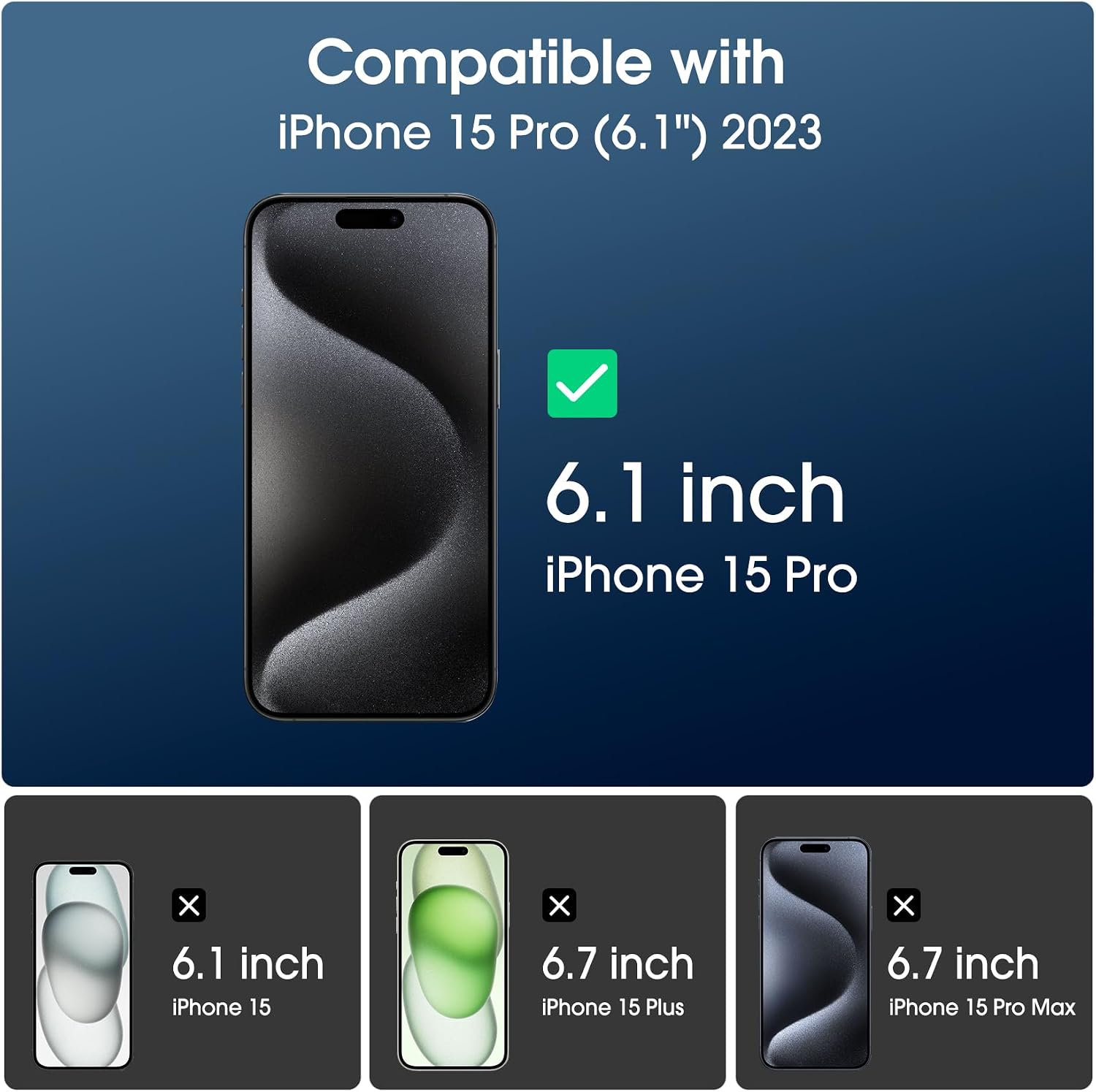 Detalle 2 de amFilm OneTouch OT-IPH15P-6.1 iPhone 15 Pro Screen Protector, 9H Glass, 2+2 Pack