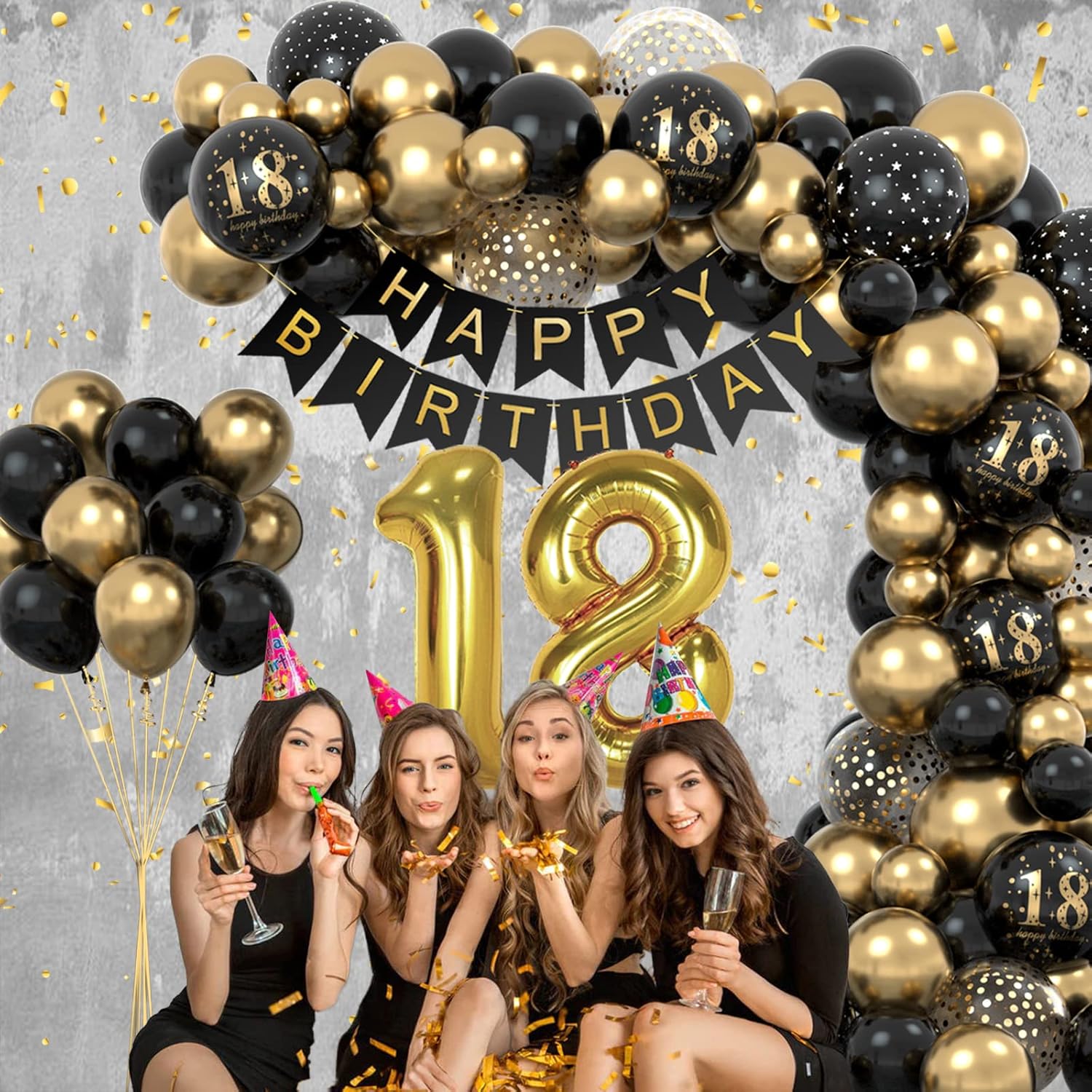 Thumbnail 2 de 18. Geburtstag Deko Set mit Ballons und Girlande 🎉