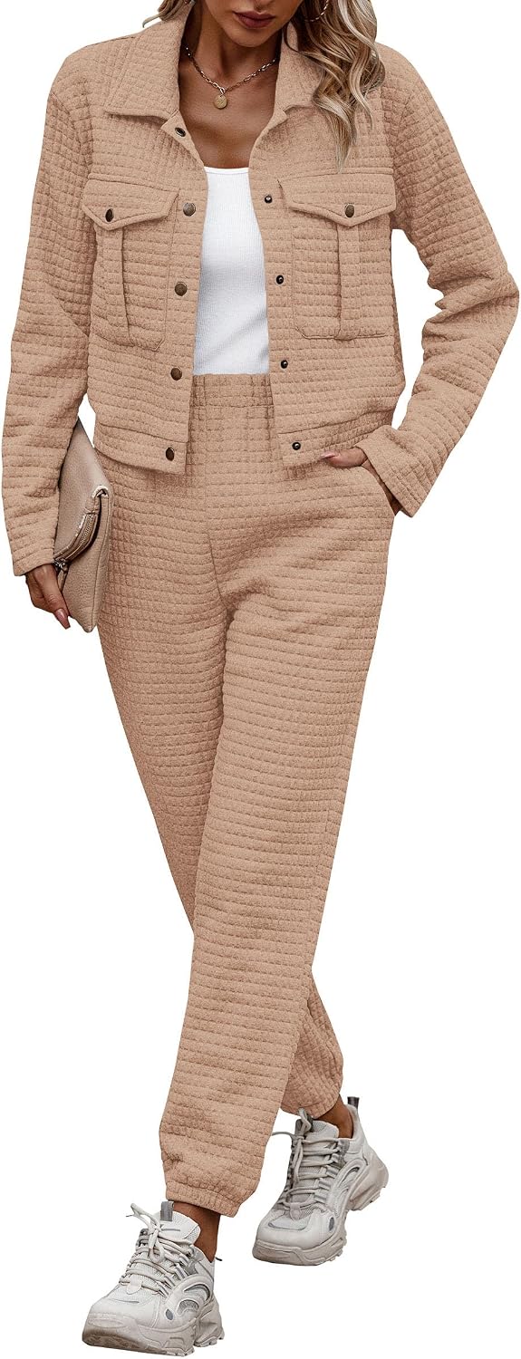 Thumbnail 4 de PRETTYGARDEN Womens Two Piece Sets fall shacket tracksuit