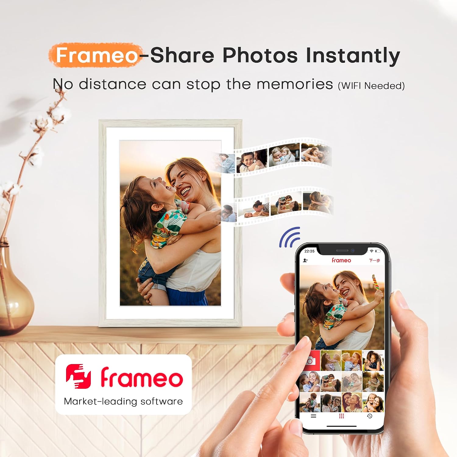 Thumbnail 2 de Pastigio 10.1-Inch Digital Picture Frame, 32GB, Frameo Wi-Fi, 1280 × 800 Touchscreen