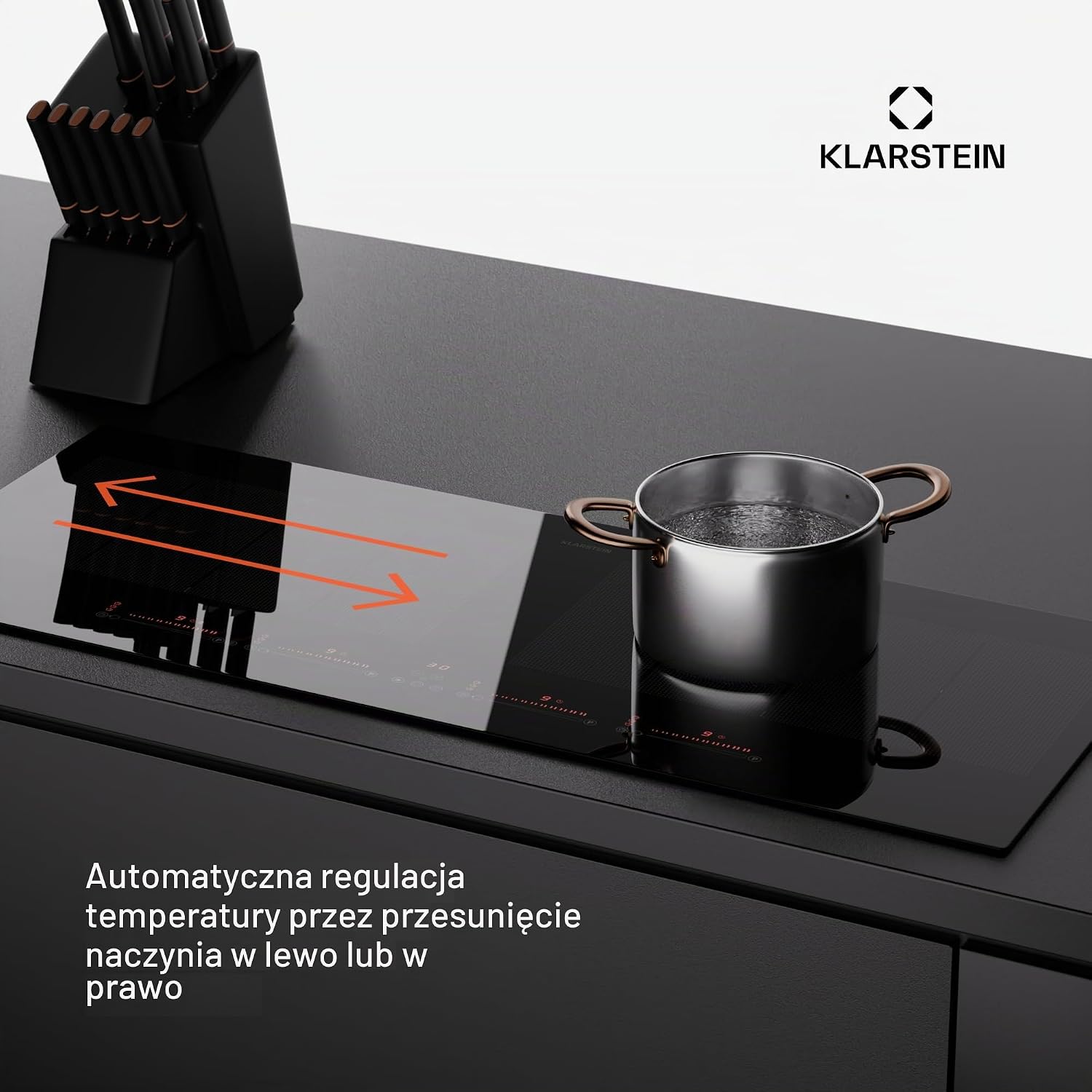 Detalle 2 de Klarstein – płyta indukcyjna 90 cm, 4 pola, 7200 W, sterowanie dotykowe