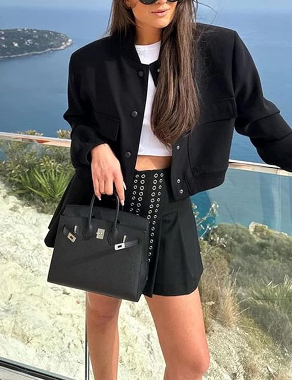Detalle 2 de Zeagoo Women Bomber Jacket Varsity Light