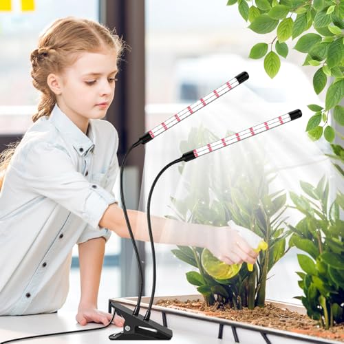 Thumbnail 6 de Lámpara para plantas LED Niello de 2 cabezales: espectro completo, temporizador y 3 modos de color
