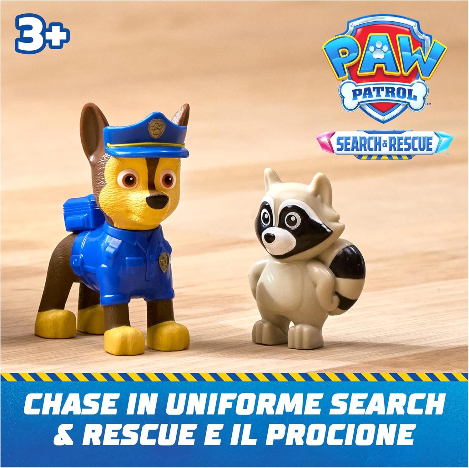 Detalle de Paw Patrol: Search & Rescue, Auto della Polizia di Chase con 2 Personaggi – Un set di soccorso retrò per bambini 3+ anni