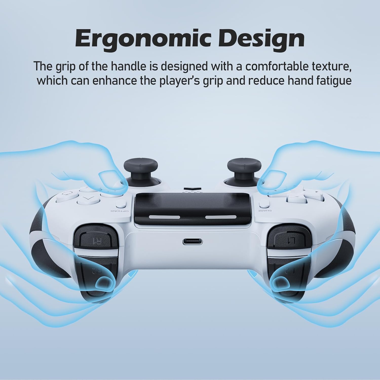 Thumbnail 6 de CHEREEKI Wireless PS4 Controller compatible with PS4 Pro / Slim / and PS-4 – with vibration, turbo and 3.5mm audio jack (White)