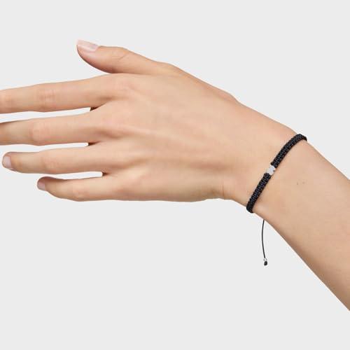 Thumbnail 5 de TOUS Pulsera para Mujer Motivo Oso de Plata de Primera Ley y Nylon Negro (17 cm) Colección Motivos