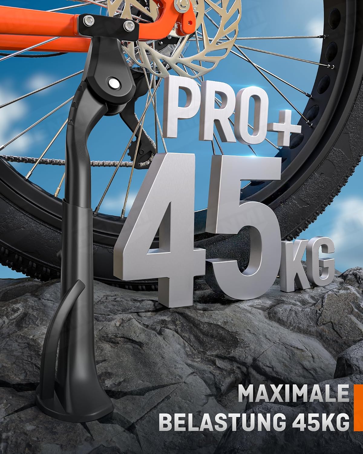 Thumbnail 6 de HENMI Fahrradständer 24–29 Zoll – Stabiler Seitenständer für E-Bike & MTB, 40 mm M6 Loch, 18 mm M5/M6 Loch
