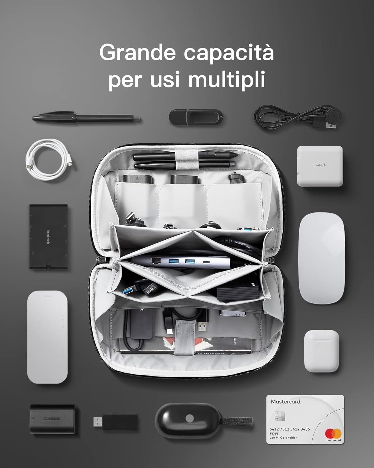 Detalle 2 de Inateck Custodia per Cavi organizer 26cm