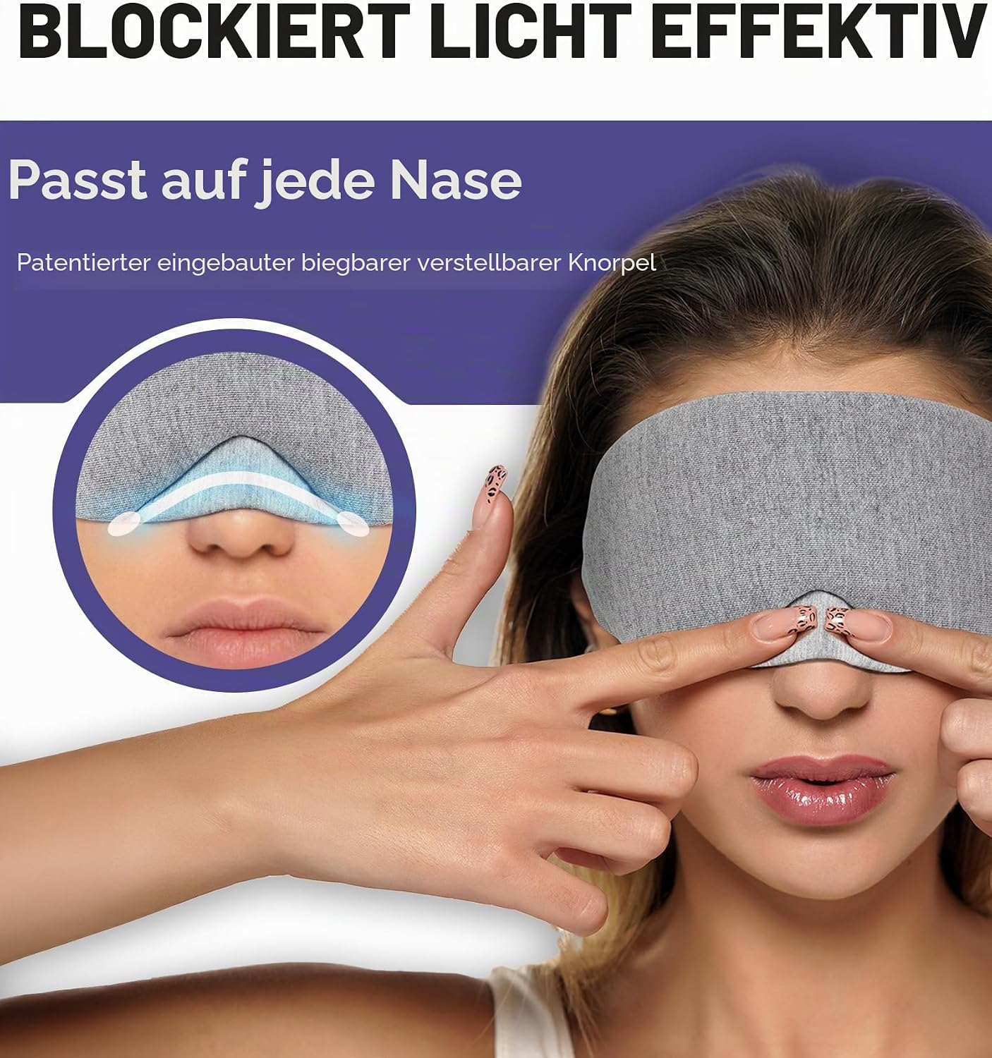 Detalle 2 de Mavogel Schlafmaske aus Baumwolle đŽ