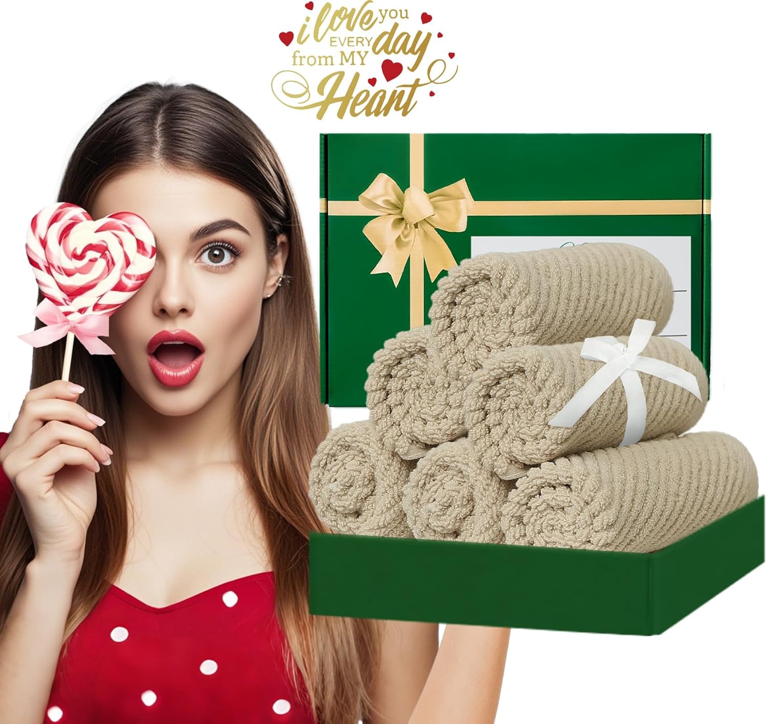 Thumbnail 5 de VOOVA & MOVAS Beige Face Cloths 6pc, 13"x13"