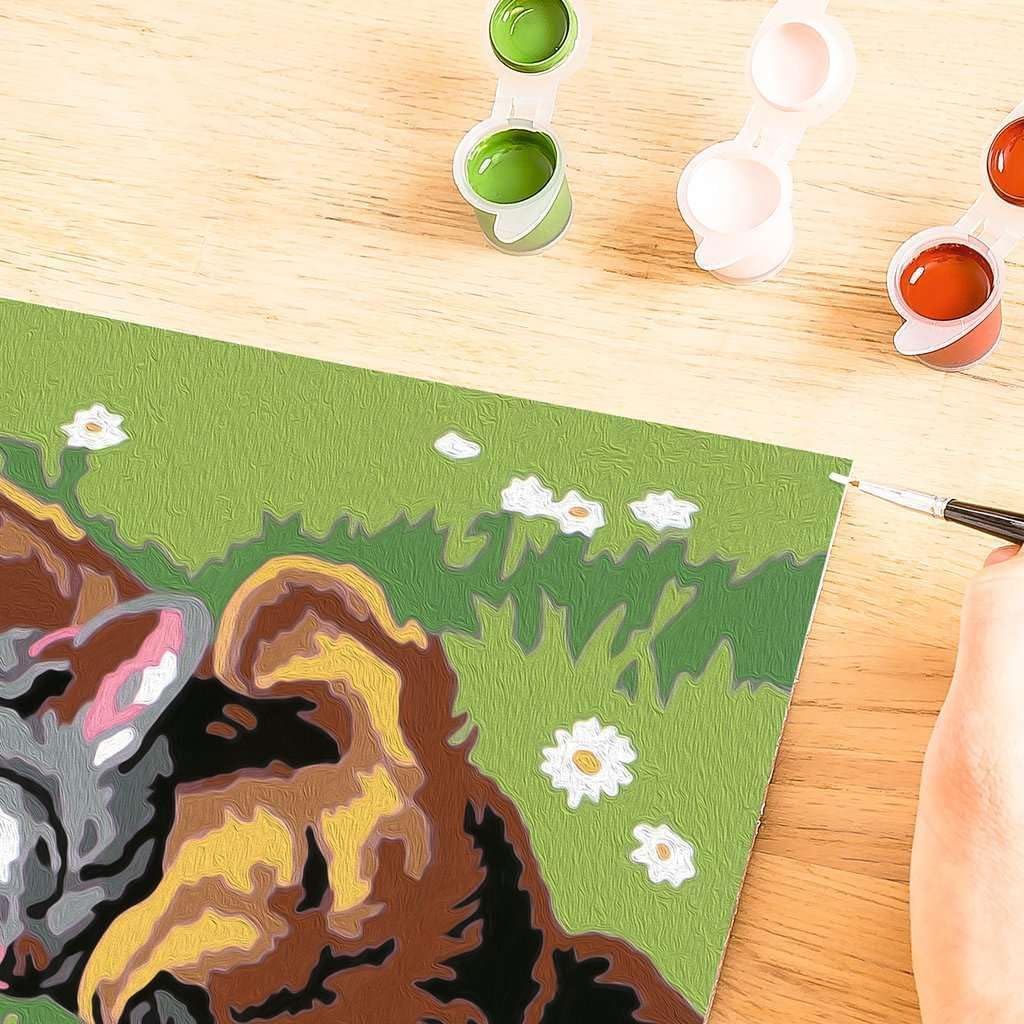 Detalle de Ravensburger CreArt 28015 Deep Sleep – Peinture par numéros pour chiens et chats (7 ans et +) – Set avec cadre et pinceau