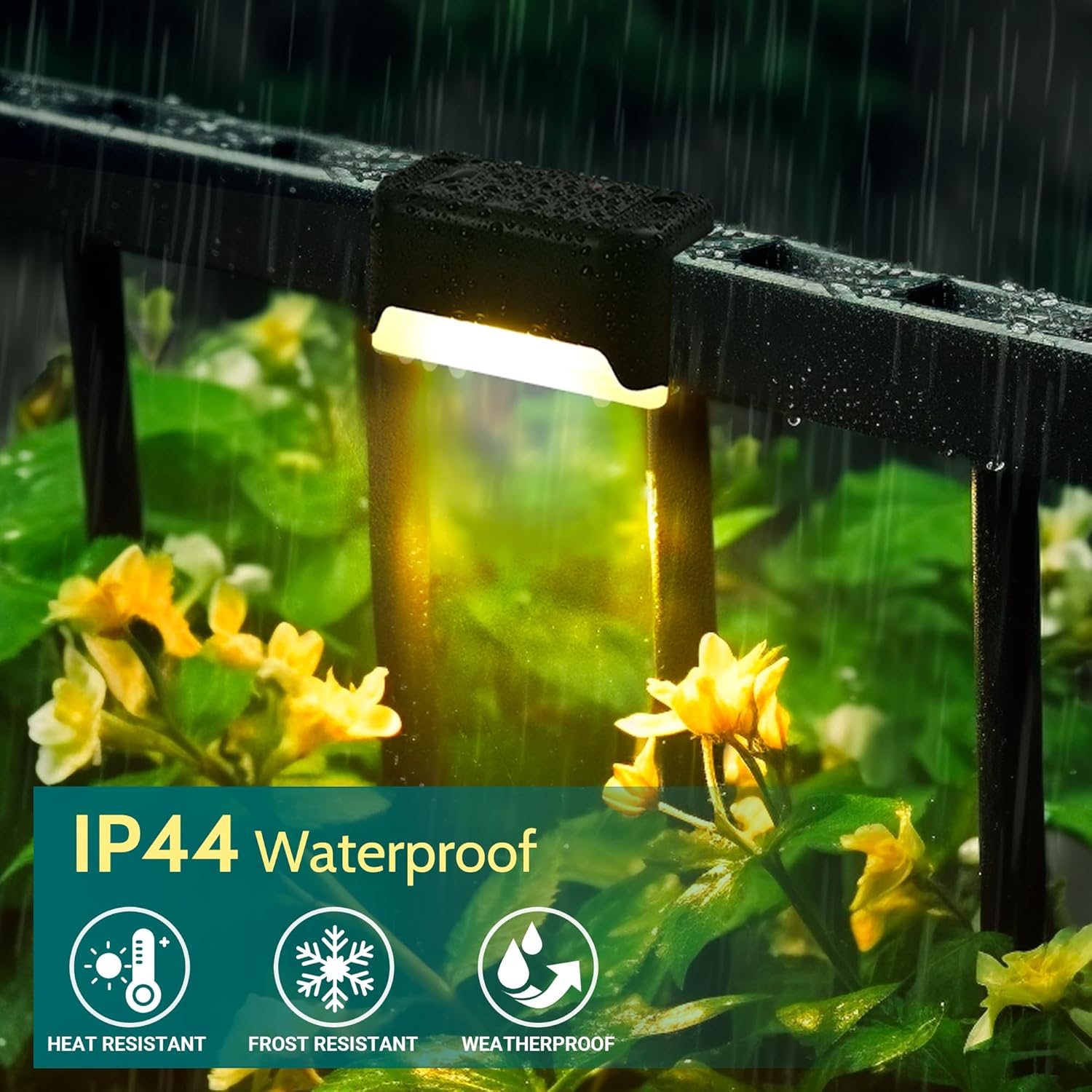 Thumbnail 1 de Solpex Solar Deck Lights 8 Pack: Outdoor Solar Step Lights for Stairs, Fence, and Pathways