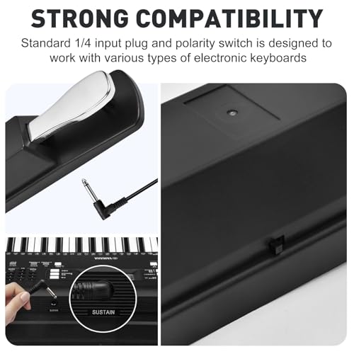 Detalle 2 de Pédale de Sustain Universelle QUOTRE pour Clavier de Piano – avec câble 1,5 m et inverseur de polarité