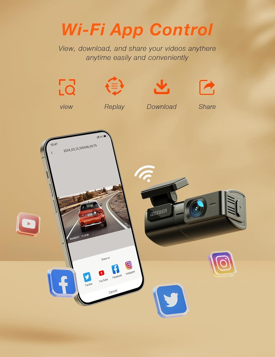 Thumbnail 4 de iZEEKER 1440P Dash Cam 2.5K