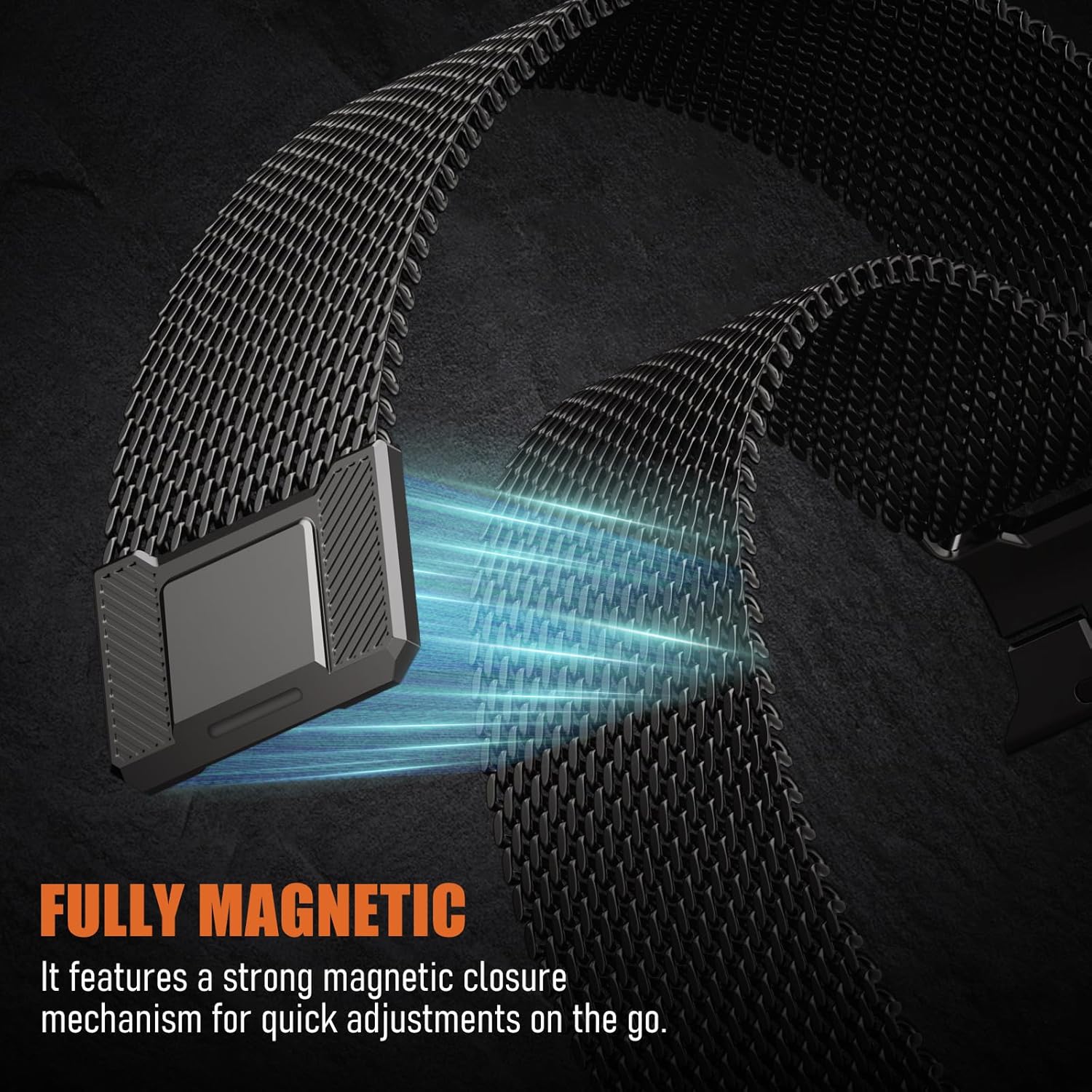 Detalle de BXUXOHS Milanese Loop: Magnetic Mesh Band for Apple Watch Ultra, Series 1–3 and SE, 38–49mm