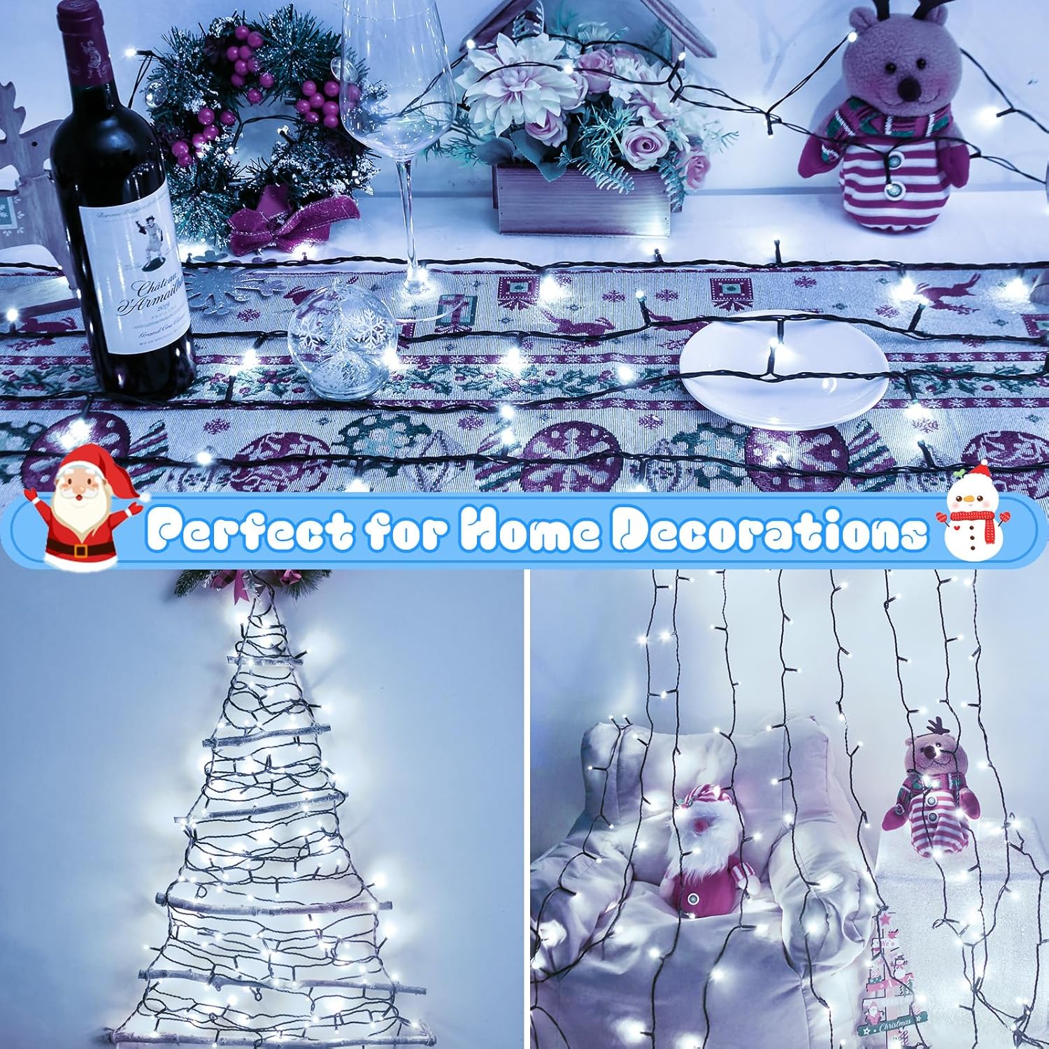 Detalle de Etopgo Christmas Fairy Lights 5M 50 LED – USB or Battery Powered with 6h Timer