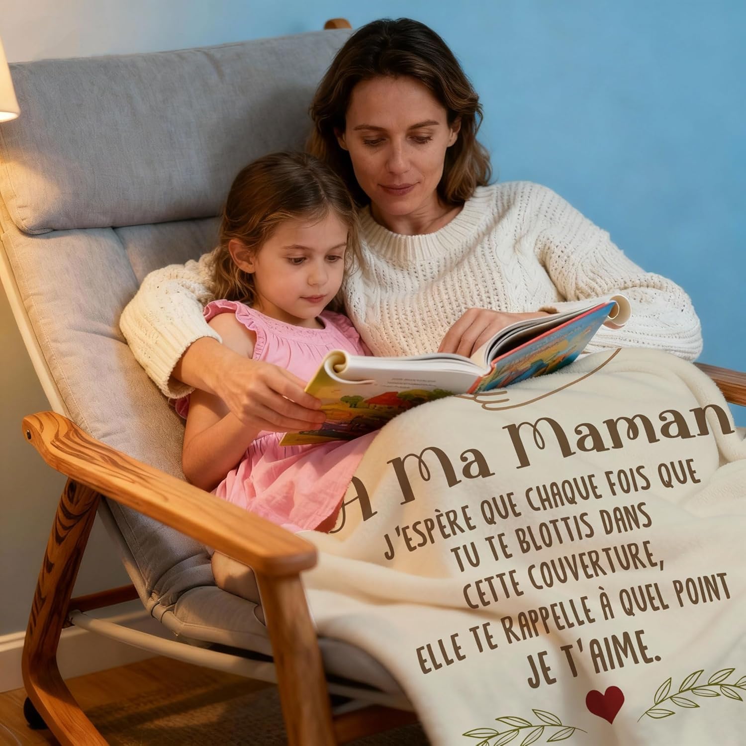Thumbnail 5 de Couverture flanelle « Maman Nous Espérons Que Chaque Fois que Tu te Blottis Dans Cette Couverture » – cadeau chaleureux