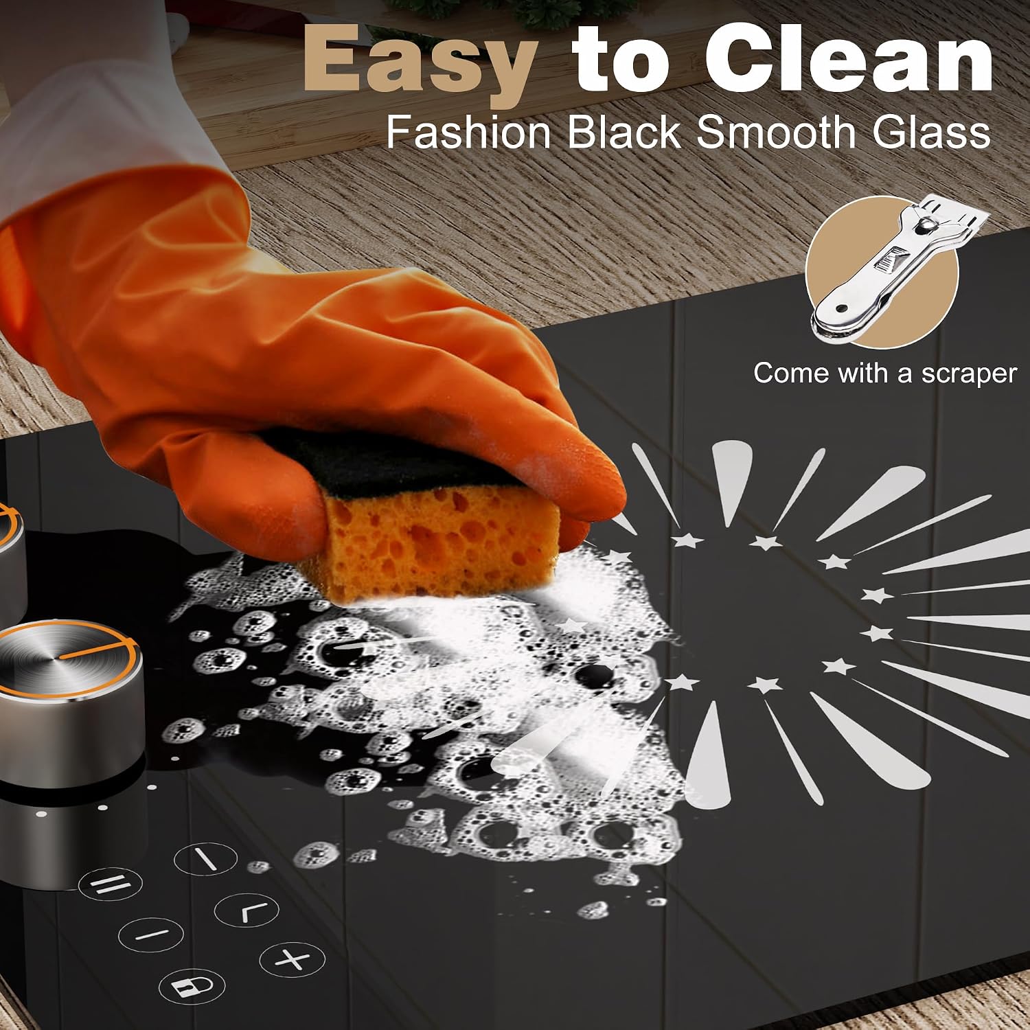 Thumbnail 6 de Karinear 12-Inch 2-Burner Electric Cooktop, 110–120V Plug-In, Glass-Ceramic