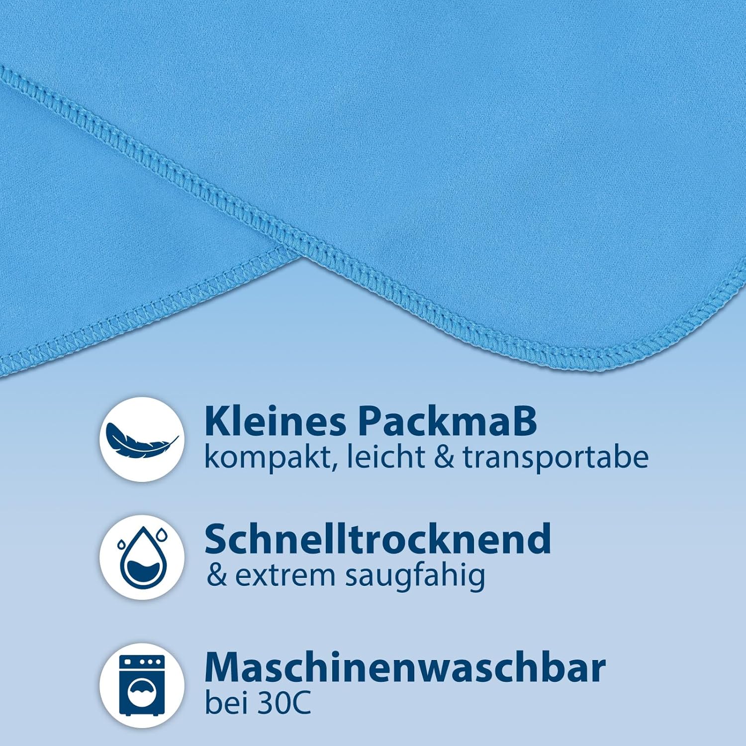 Thumbnail 3 de KUOGAS Poncho de Serviette en microfibre Bleu Ciel – Poncho de douche à séchage rapide, taille Medium