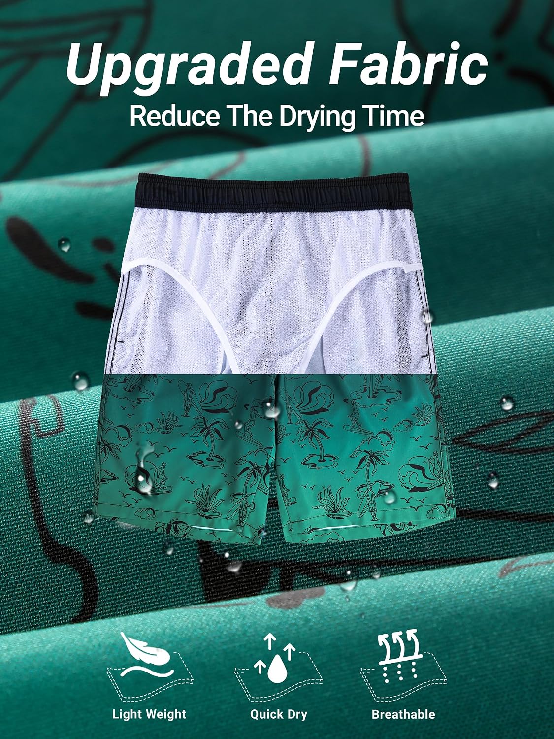 Detalle de Arcweg Pantaloncini da Uomo per Nuoto: Pantaloncini da Bagno ad asciugatura rapida con tasche e fodera in rete