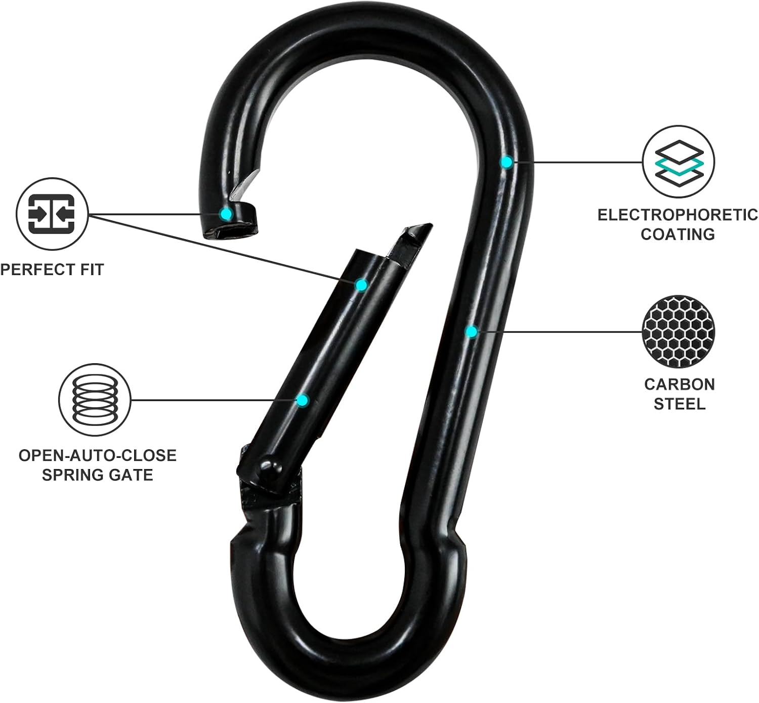 Detalle 2 de KINLINK 3.15-inch Carabiner Clip pack (15) 🧗♀