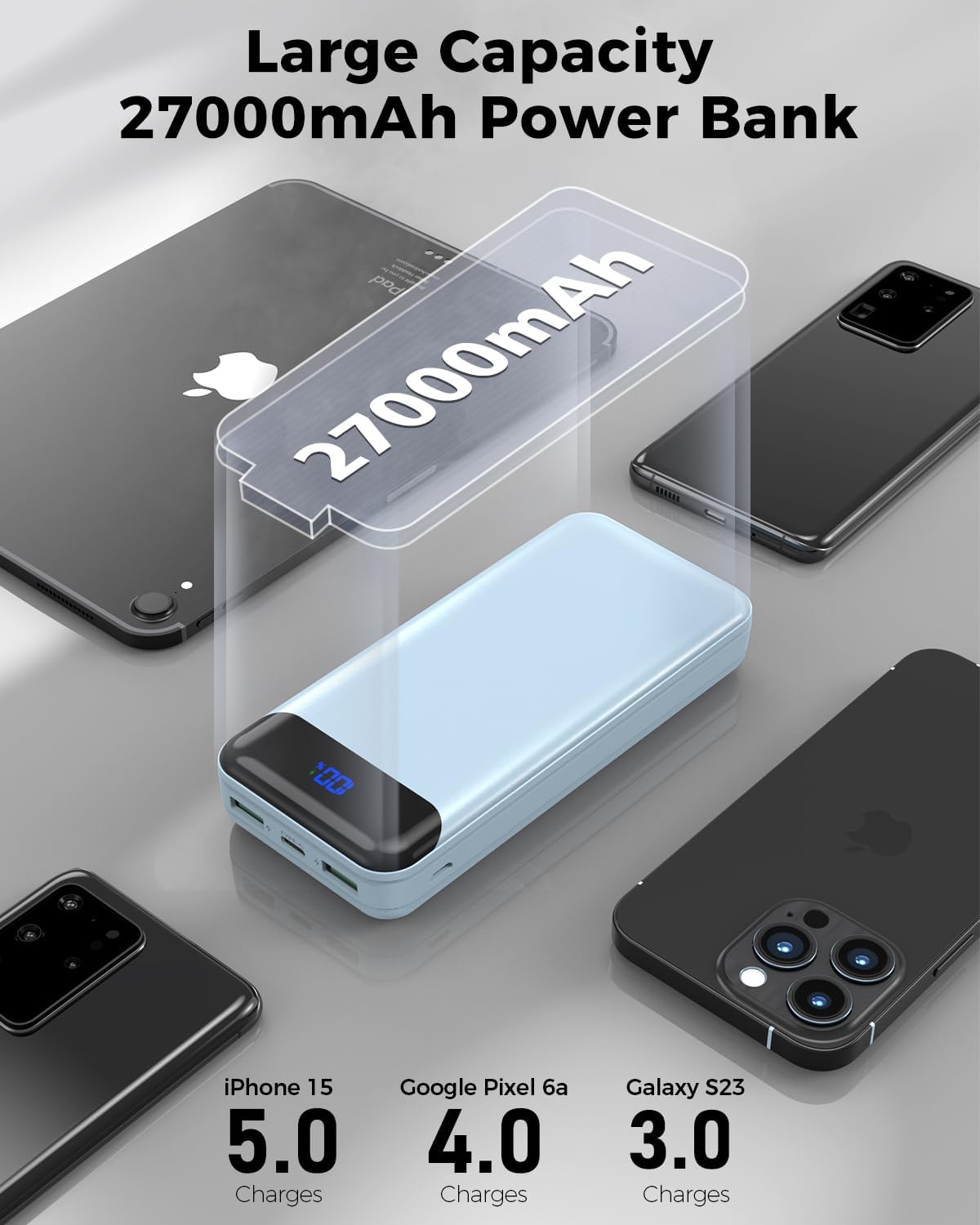 Thumbnail 2 de Power Bank 27000mAh Portable Charger with 22.5W Fast Charging
